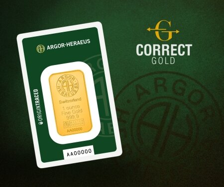 Befektetési arany: Argor Heraeus Origin Traced arany | © Correct Gold