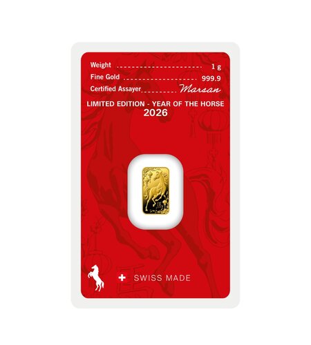 Argor Heraeus Ló éve 1 gramm aranylapka | © Correct Gold