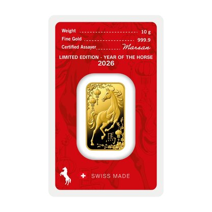 Argor Heraeus Ló éve 10 gramm befektetési aranylapka | © Correct Gold