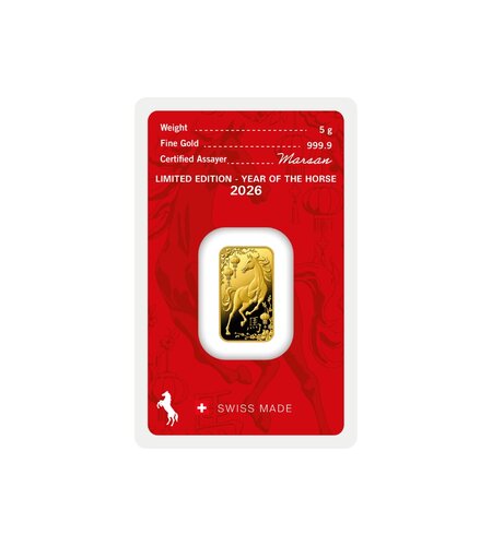 Argor Heraeus Ló éve 5 gramm aranylapka | © Correct Gold