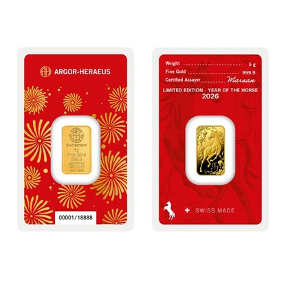 Argor Heraeus Ló éve 5 gramm befektetési aranylapka | © Correct Gold